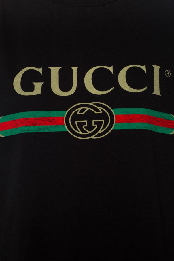 Gucci distressed logo t shirt on sale